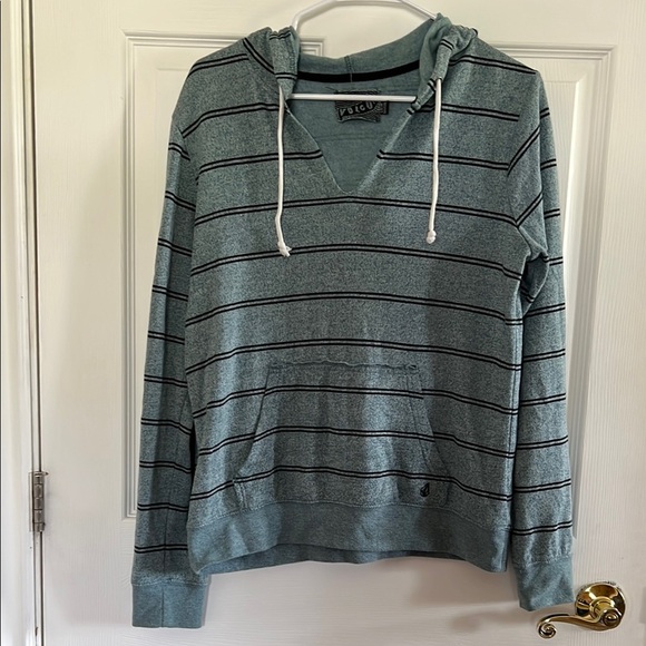 Volcom Blue Striped Hoodie - Picture 1 of 5